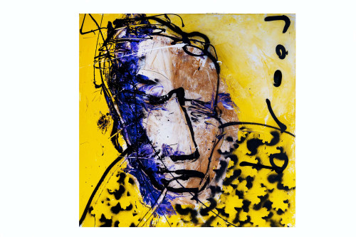 Herman Brood + Zelfportret his last painting 3 7 01